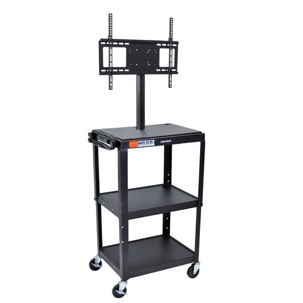 Adjustable Height Steel A/V Cart - LCD Mount