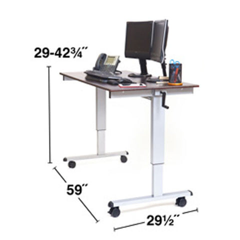 60" Crank Adjustable Stand Up Desk