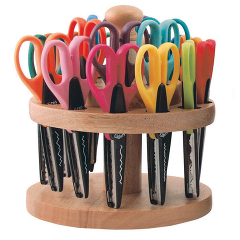 Craft Scissors with Hardwood Rack